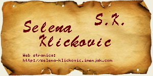 Selena Kličković vizit kartica